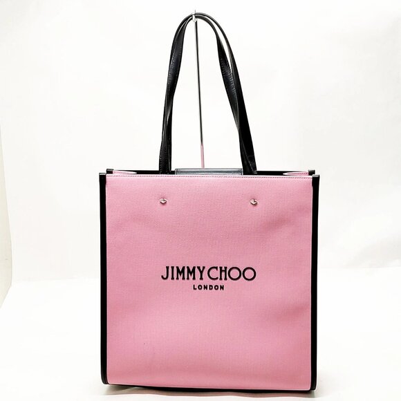 JIMMY CHOO Tote Bag Pink Leather 494-042825